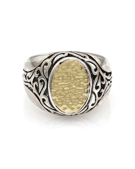Scott Kay Hammered Gold and Silver Ring